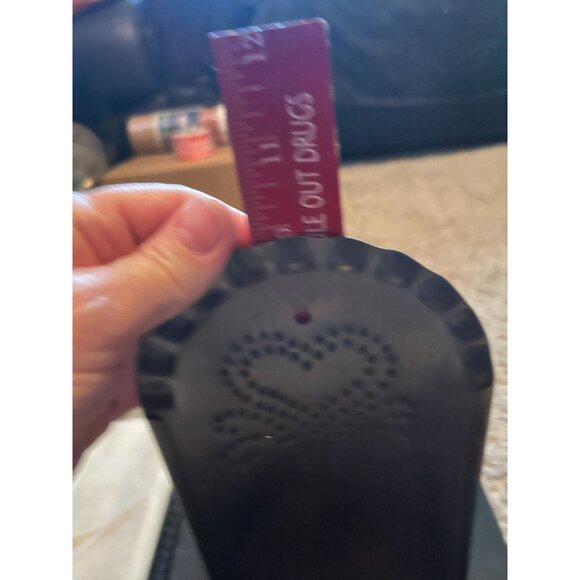 VTG Punched Metal Tin Candle Holder Wall Or Table Mount - Picture 10 of 12